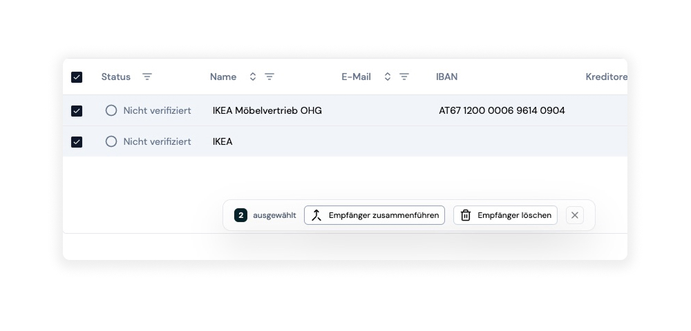 Recipient Merging Feature