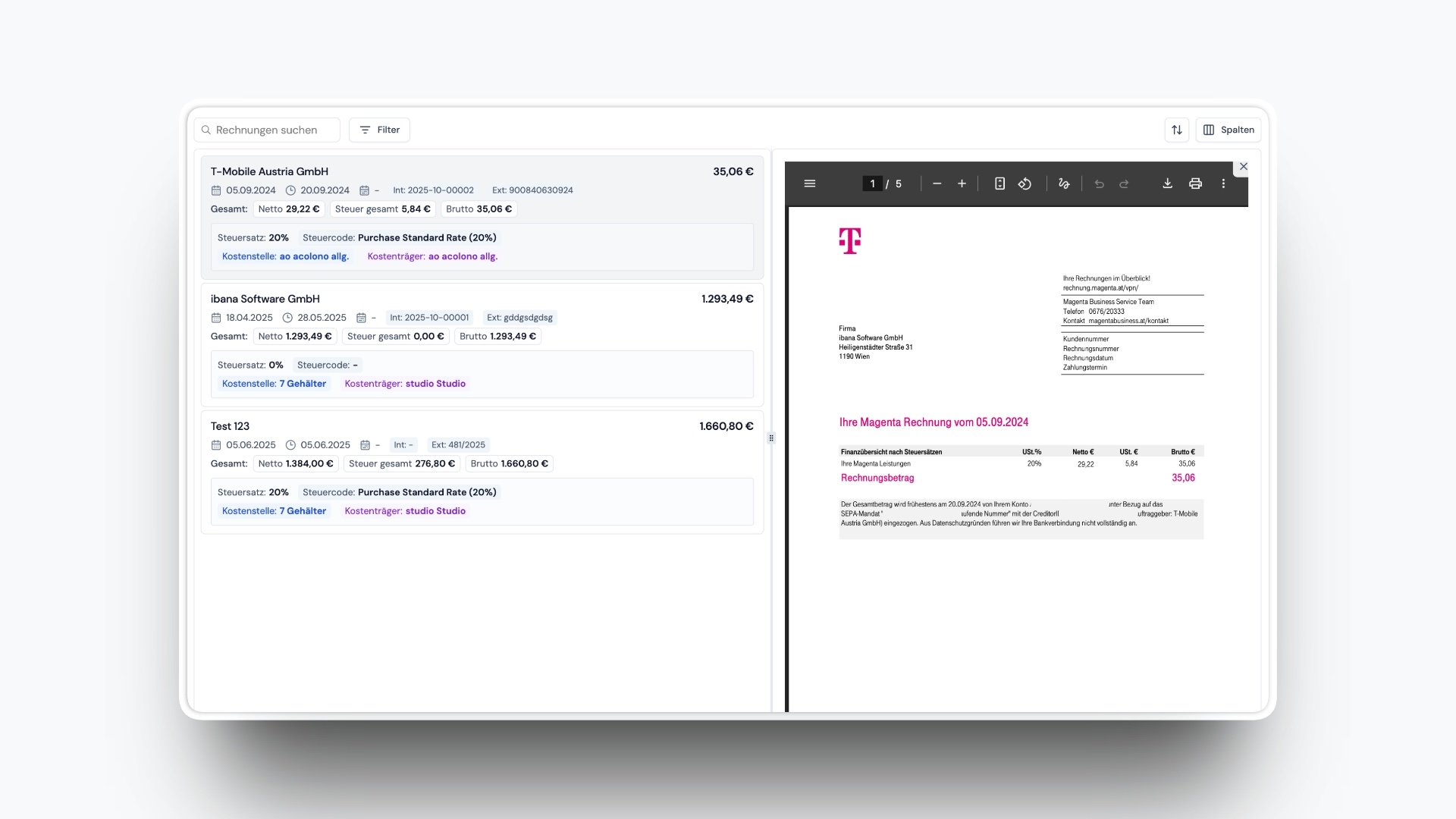 New List View for Export-Ready Invoices