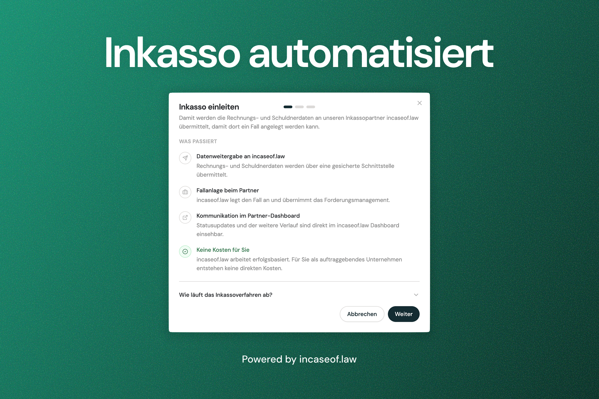 Inkasso mit incaseof.law